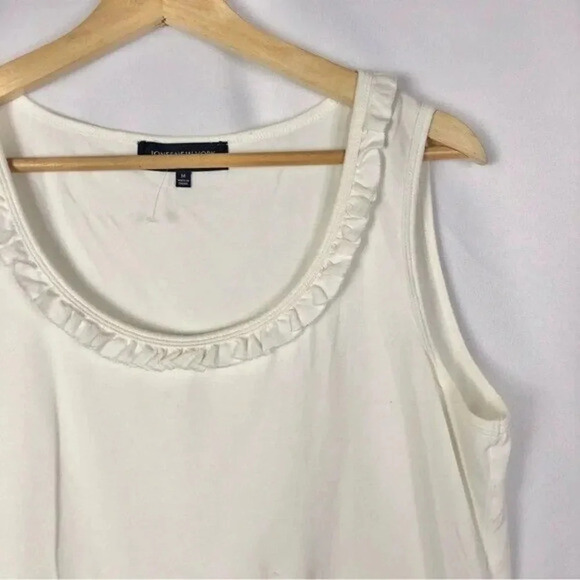 Jones New York White Ruffle Scoop Neck Tank Top M - Picture 3 of 4